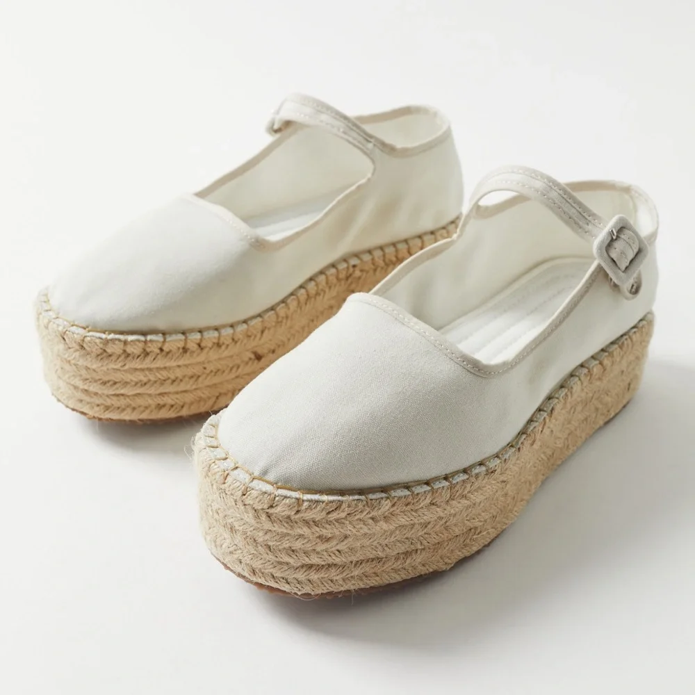 CLOTH PLATFORM MARY JANES - Picture 1 of 4